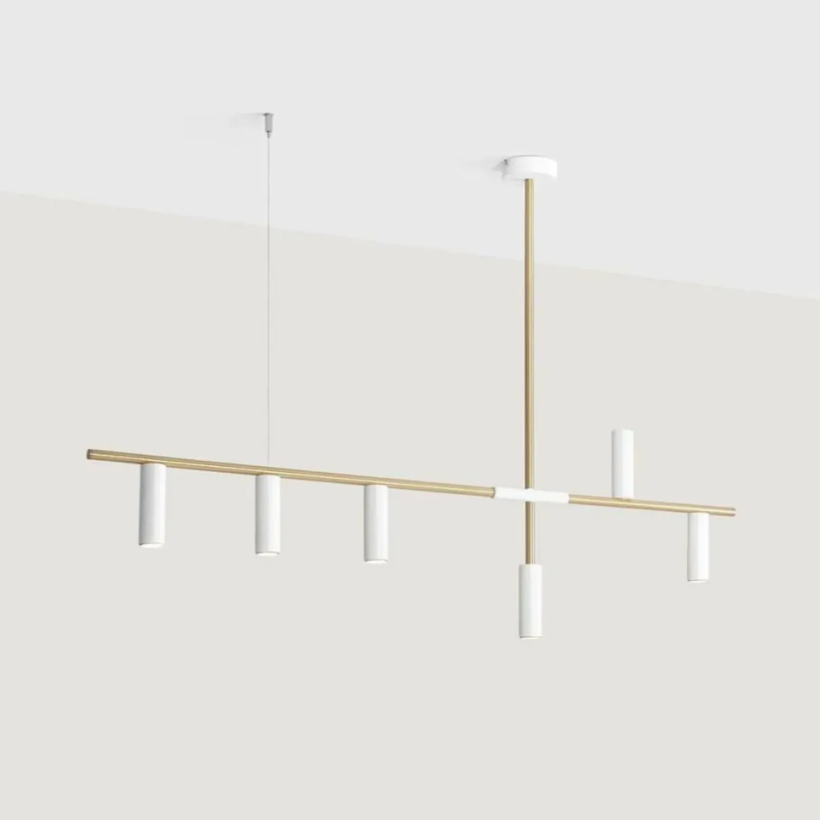 Sklep Kaja Minimalistyczna, biało-złota lampa wisząca z tubami 1097K40 TREVO Zadzwońporabattel.783200183(8-16)/mailsklep@kaja.com.pl Outlet