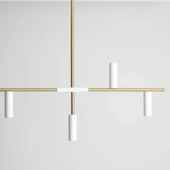 Sklep Kaja Minimalistyczna, biało-złota lampa wisząca z tubami 1097K40 TREVO Zadzwońporabattel.783200183(8-16)/mailsklep@kaja.com.pl Outlet