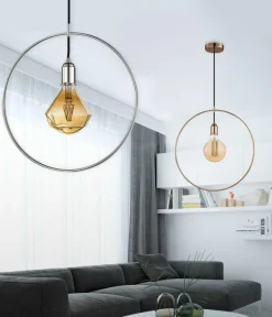 Sklep Kaja Minimalistyczna, owana lampa wisząca koło AZ2112 KRUG | Kaja chrom Fashion