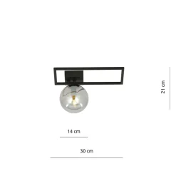 Sklep Kaja Minimalistyczna, czarna lampa sufitowa z kulą 1131/1D IMAGO | Kaja Discount