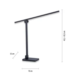 Sklep Kaja Minimalistyczna czarna lampka biurkowa LED 4407-18 z serii PURE-GRAFO* Lampki Biurkowe|Lampy Led