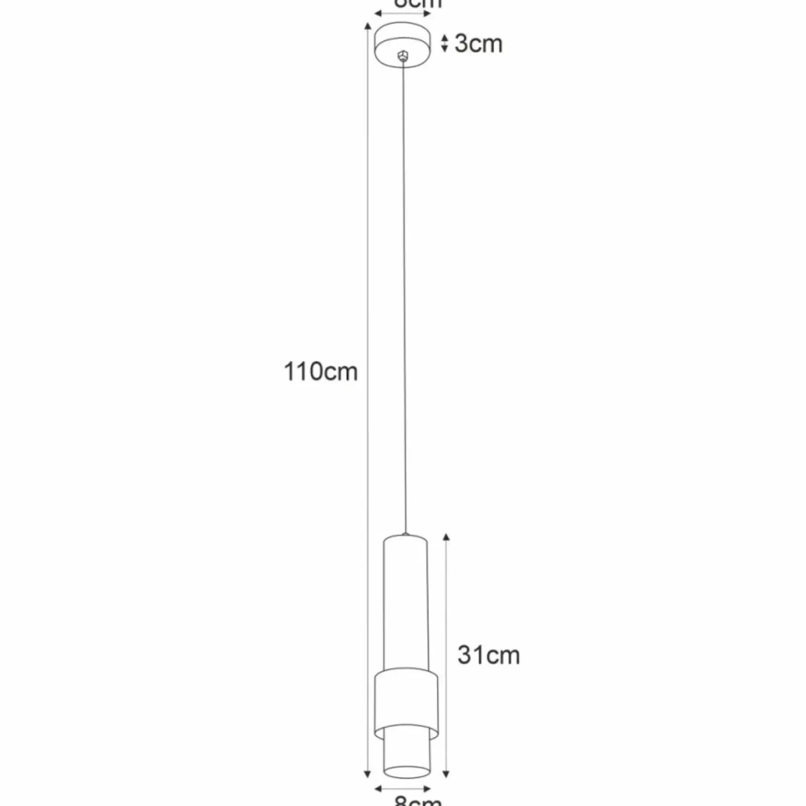 Sklep Kaja Minimalistyczna, czarna tuba wisząca K-4544 ROTO | Kaja Oświetlenie czarny Cheap