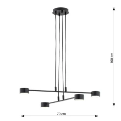 Sklep Kaja Minimalistyczna, industrialna lampa wisząca 1339/4 MODUS | Kaja czarny Clearance