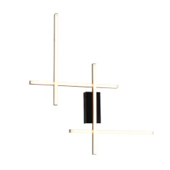 Sklep Kaja Minimalistyczna lampa ścienna LED 22009W4-BK/GD EDGE | Kaja* Lampy Led