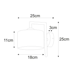 Sklep Kaja Minimalistyczna lampa ścienna K-4324 SIMONE BLACK | Kaja Oświetlenie* Kinkiety Tradycyjne|Kinkiety Z Abażurem