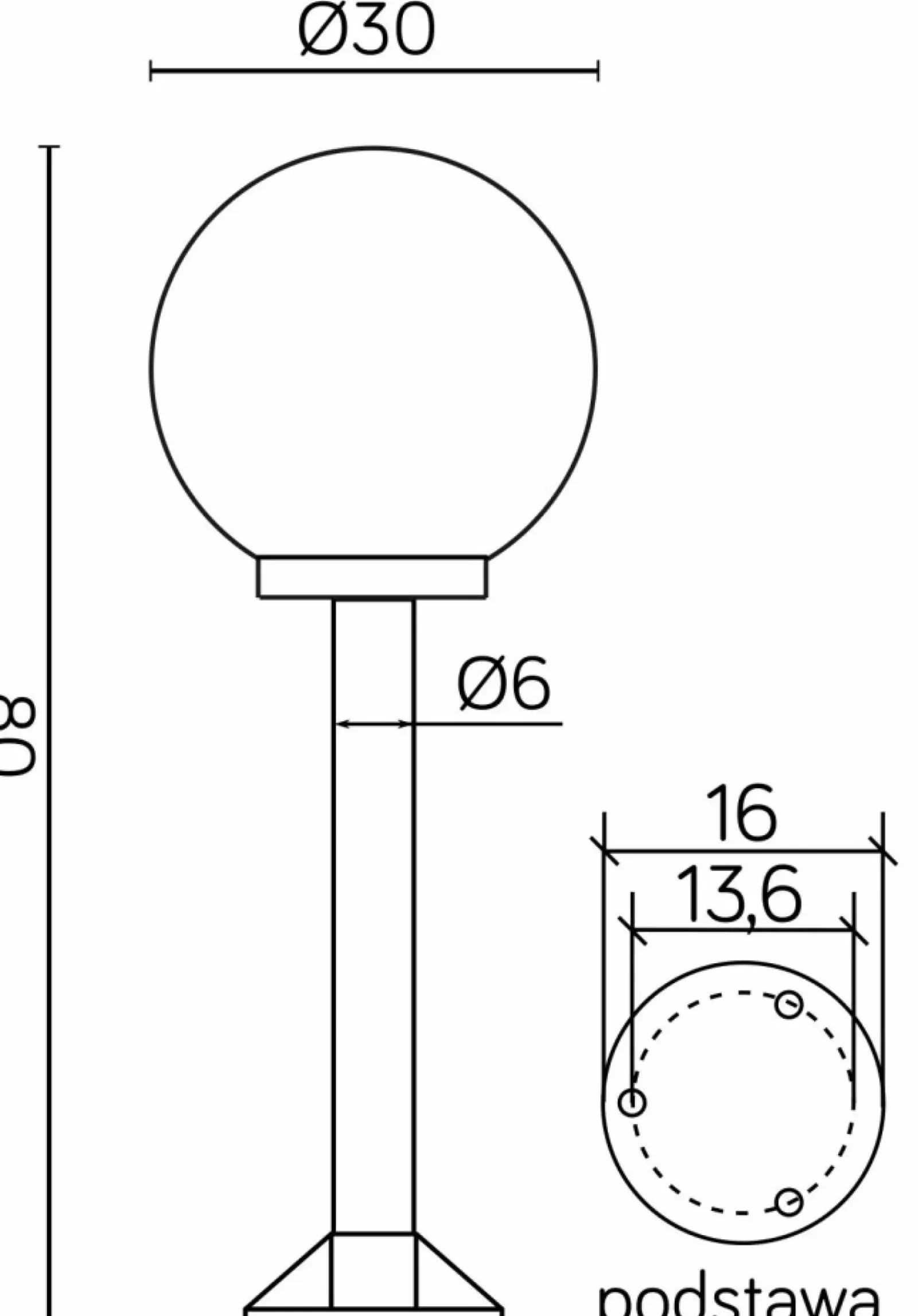 Sklep Kaja Minimalistyczna lampa do każdego ogrodu K 5002/3/K 300 z serii KULE | Kaja Oświe* Lampy Ogrodowe Stojące