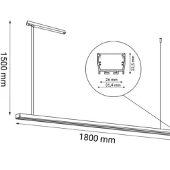 Sklep Kaja Minimalistyczna lampa LED nad stół 180cm 4000K ANT 1859 HIATE | Kaja Clearance