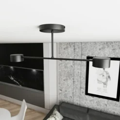 Sklep Kaja Minimalistyczna lampa na 2 żarówki 1355/2 HALO 2 BLACK | Kaja czarny Shop