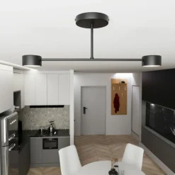 Sklep Kaja Minimalistyczna lampa na 2 żarówki 1355/2 HALO 2 BLACK | Kaja czarny Shop
