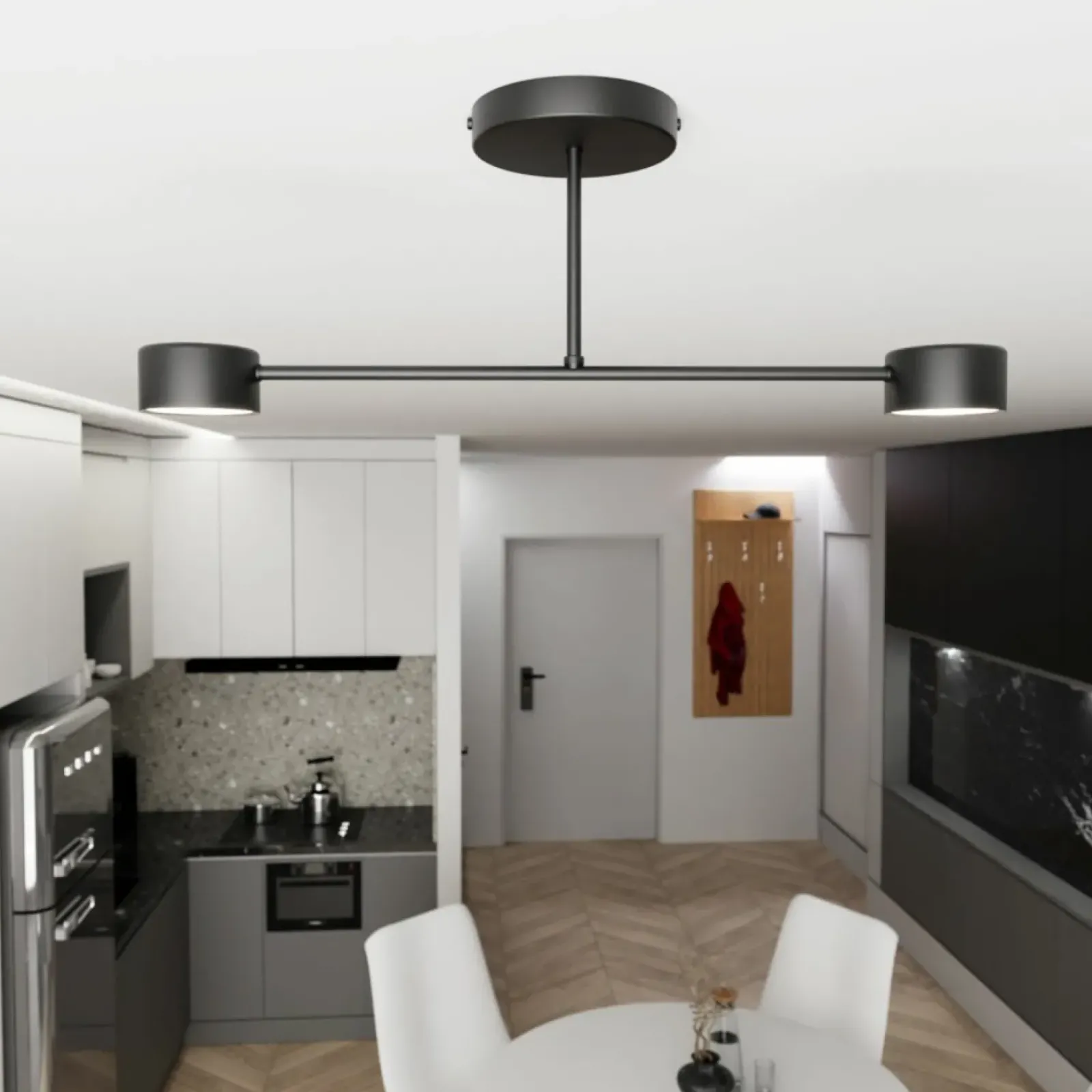 Sklep Kaja Minimalistyczna lampa na 2 żarówki 1355/2 HALO 2 BLACK | Kaja czarny Shop