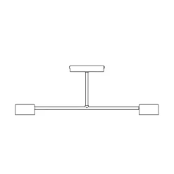 Sklep Kaja Minimalistyczna lampa na 2 żarówki 1355/2 HALO 2 BLACK | Kaja czarny Shop