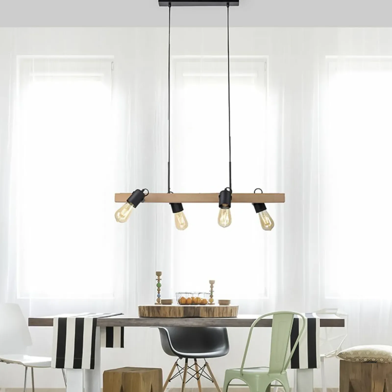 Sklep Kaja Minimalistyczna lampa, reflektory na drewnie 15630-18 z serii CANOP czarny Cheap