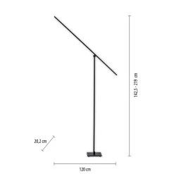 Sklep Kaja Minimalistyczna lampa stojąca LED - czarna 407-18 z serii PURE-GRAFO* Lampy Led