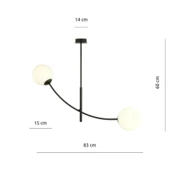 Sklep Kaja Minimalistyczna lampa sufitowa do korytarza 1102/2 HUNTER | Kaja Clearance