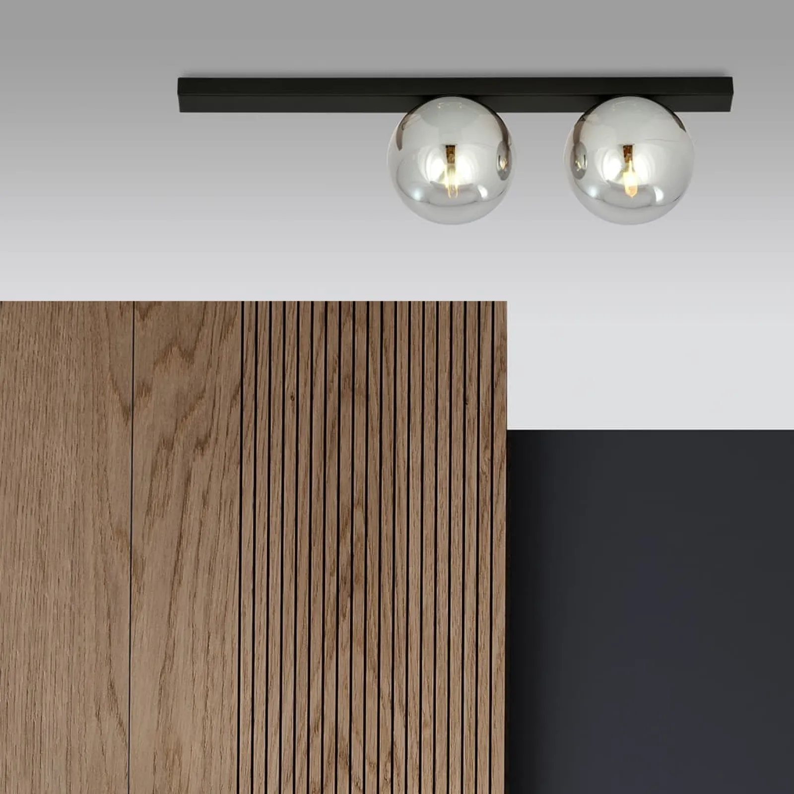 Sklep Kaja Minimalistyczna lampa sufitowa z dwoma kloszami 1122/2 FIT | Kaja* Plafony Nowoczesne