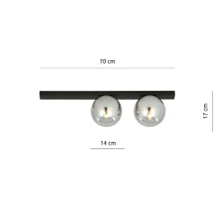 Sklep Kaja Minimalistyczna lampa sufitowa z dwoma kloszami 1122/2 FIT | Kaja* Plafony Nowoczesne