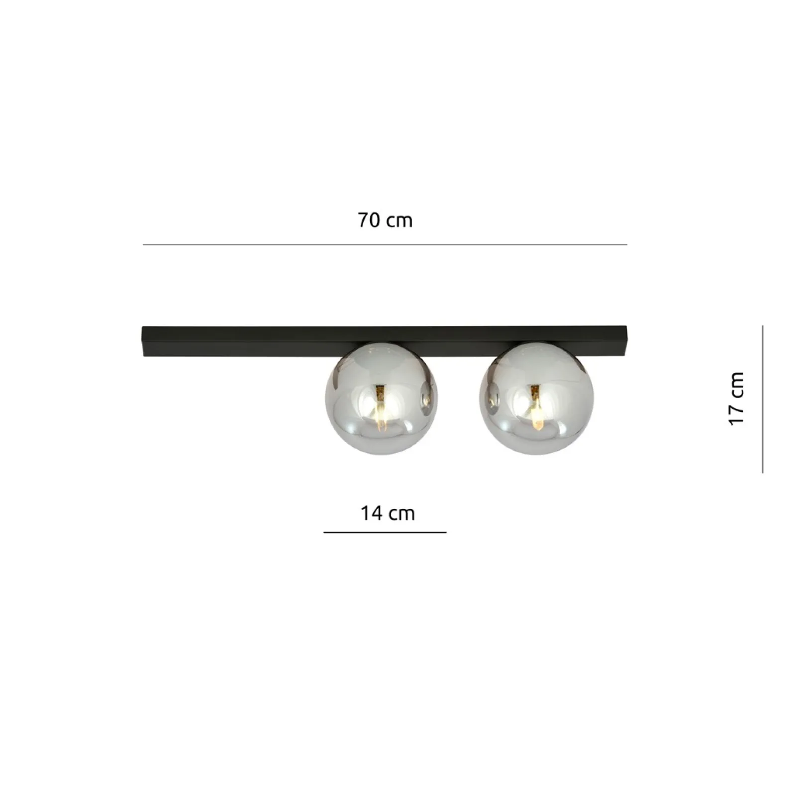 Sklep Kaja Minimalistyczna lampa sufitowa z dwoma kloszami 1122/2 FIT | Kaja* Plafony Nowoczesne
