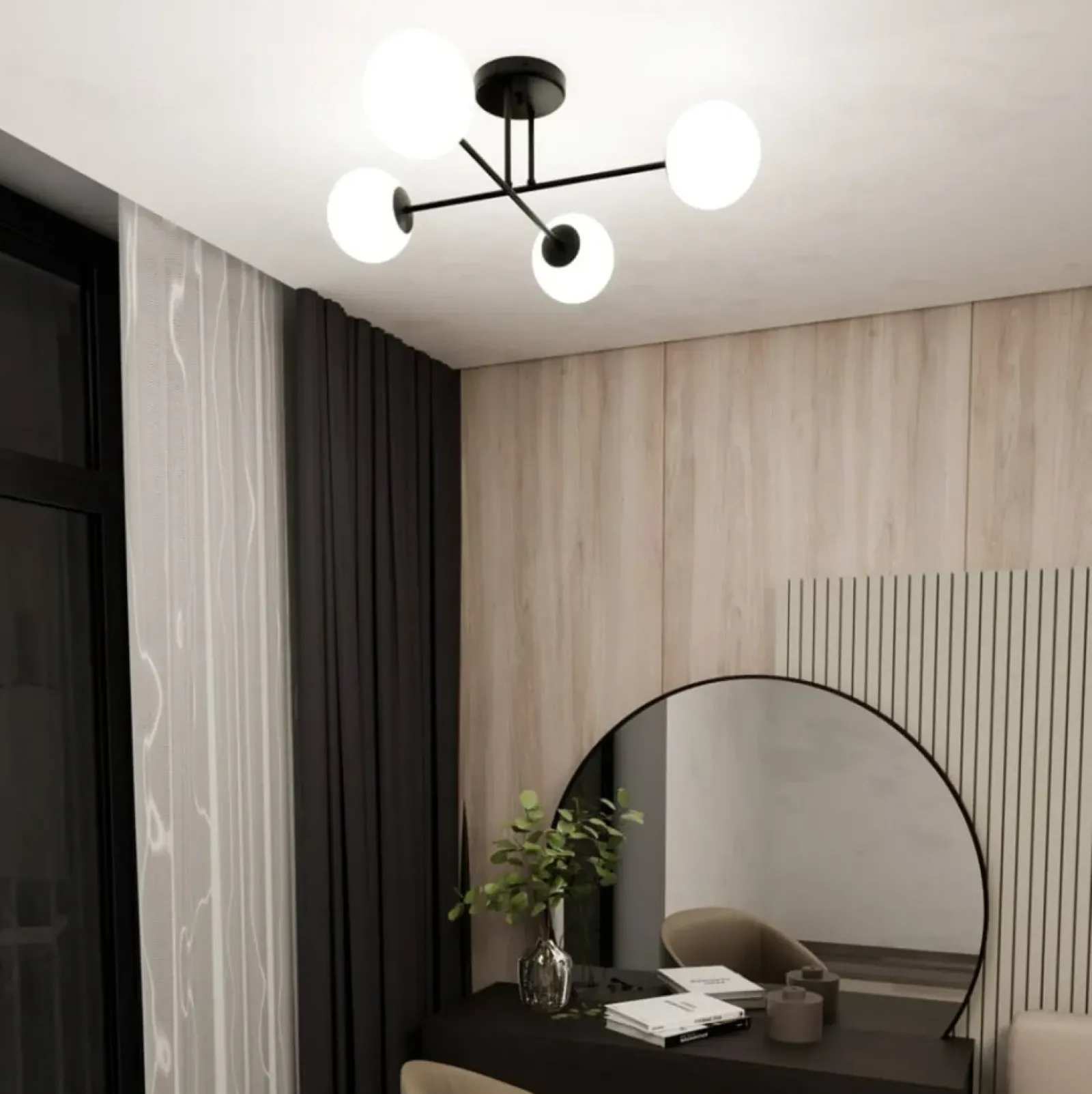 Sklep Kaja Minimalistyczna lampa sufitowa do sypialni 1232/4 z serii ROMA | Kaja Shop