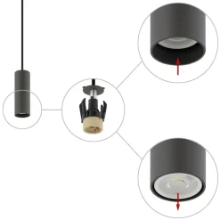Sklep Kaja Minimalistyczna lampa wisząca, tuba 12,5cm 10901 FOURTY | Kaja szary Best