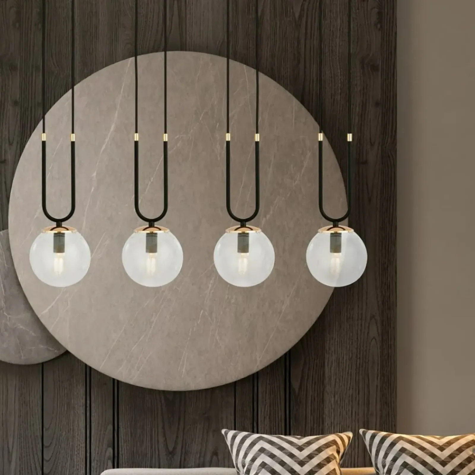Sklep Kaja Minimalistyczna lampa wisząca do jadalni 1114/4 GLAM | Kaja Cheap