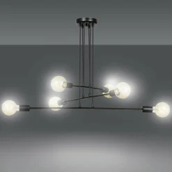 Sklep Kaja Minimalistyczna lampa wisząca z czarną oprawą 696/6 | Kaja Oświetlenie czarny Hot