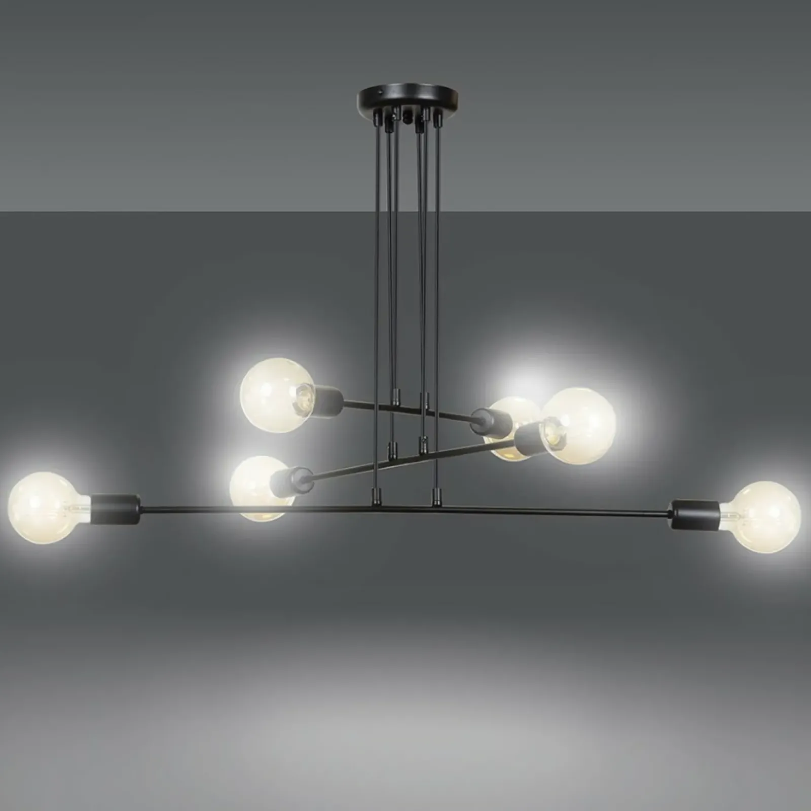 Sklep Kaja Minimalistyczna lampa wisząca z czarną oprawą 696/6 | Kaja Oświetlenie czarny Hot