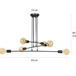 Sklep Kaja Minimalistyczna lampa wisząca z czarną oprawą 696/6 | Kaja Oświetlenie czarny Hot