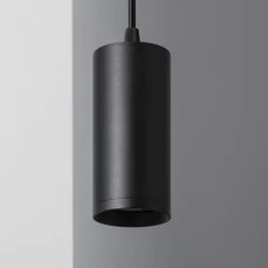 Sklep Kaja Minimalistyczna lampa wisząca, czarna tuba ABR-ZSC-GU10 ECHO | Kaja czarny Fashion