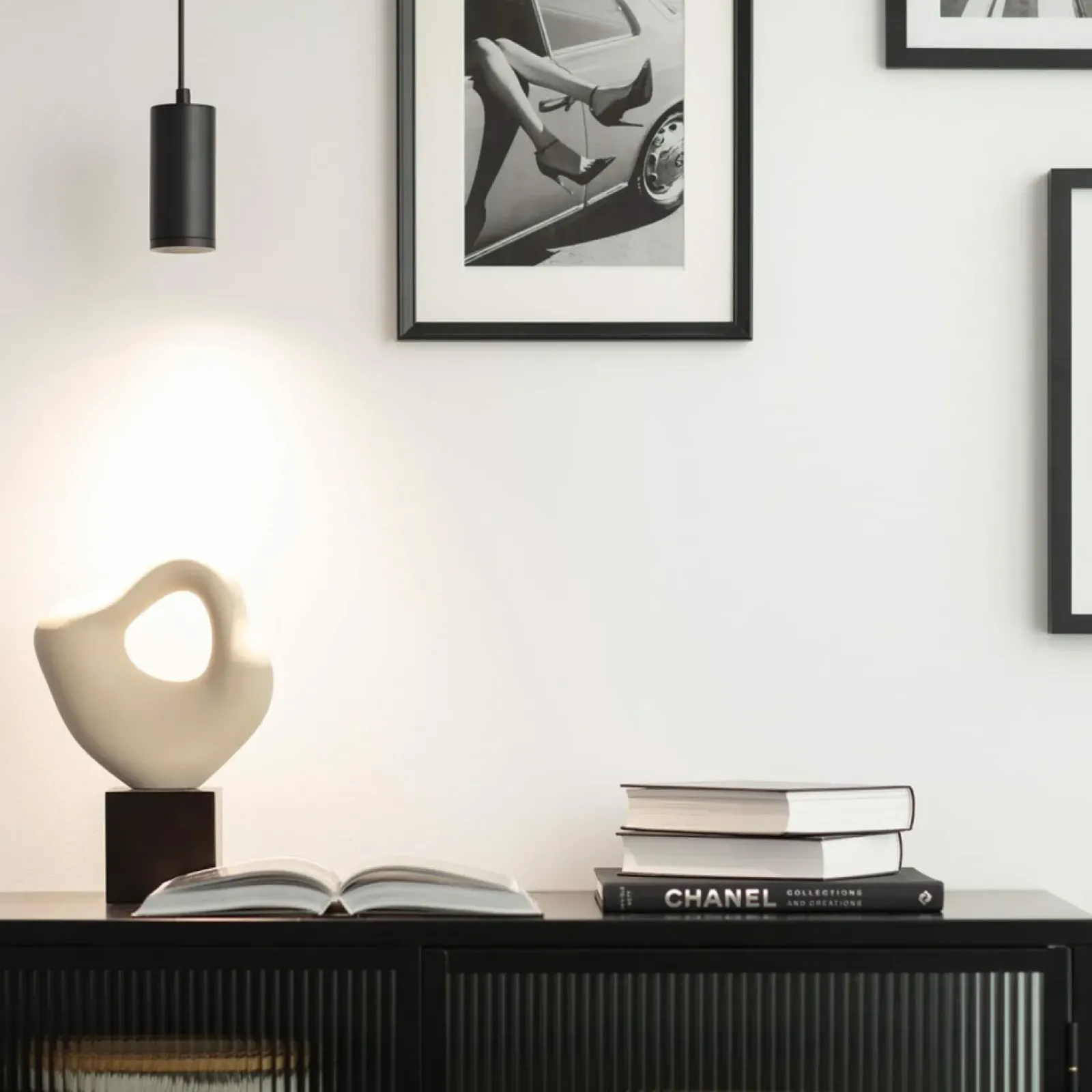 Sklep Kaja Minimalistyczna lampa wisząca, czarna tuba ABR-ZSC-GU10 ECHO | Kaja czarny Fashion