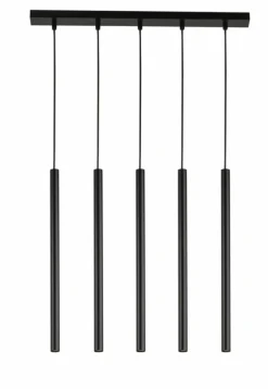 Sklep Kaja Minimalistyczna lampa wisząca z wąskimi tubami SIG 33615 SOPEL | Kaja czarny Flash Sale