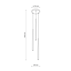 Sklep Kaja Minimalistyczna lampa wisząca z tubami TK 10113 PIANO BLACK | Kaja Store