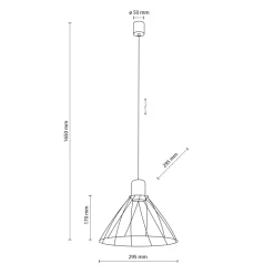 Sklep Kaja Minimalistyczna lampa wisząca z drutu TK 10160 MODESTO BLACK | Kaja Clearance