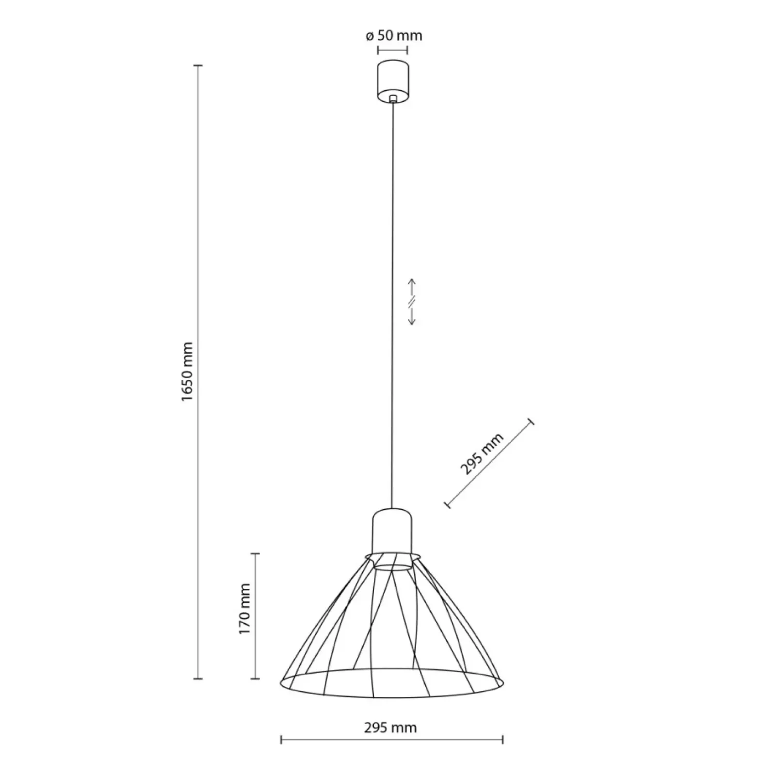 Sklep Kaja Minimalistyczna lampa wisząca z drutu TK 10160 MODESTO BLACK | Kaja Clearance