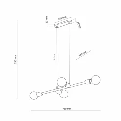 Sklep Kaja Minimalistyczna lampa wisząca na ozdobne żarówki TK 4836 z serii PORTO czarny Fashion