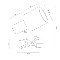 Sklep Kaja Minimalistyczna lampka biurkowa na klips 2236174WK TREEHOUSE | Kaja* Lampki Biurkowe