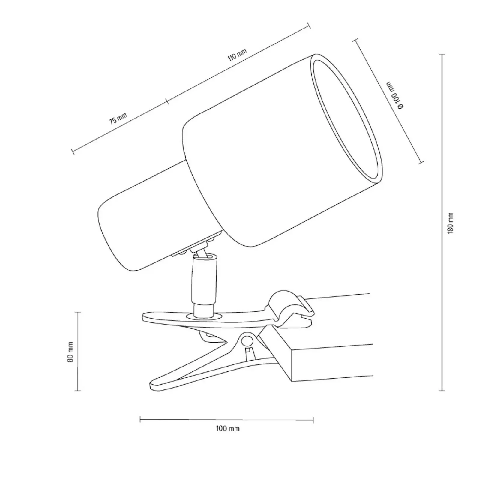 Sklep Kaja Minimalistyczna lampka biurkowa na klips 2236174WK TREEHOUSE | Kaja* Lampki Biurkowe