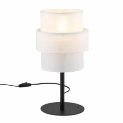 Sklep Kaja Minimalistyczna lampka na szafkę nocną TK 5893 CALISTO WHITE | Kaja* Lampki Stołowe Z Abażurem|Tradycyjne Lampki Stołowe