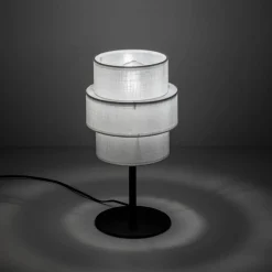 Sklep Kaja Minimalistyczna lampka na szafkę nocną TK 5893 CALISTO WHITE | Kaja* Lampki Stołowe Z Abażurem|Tradycyjne Lampki Stołowe