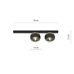Sklep Kaja Minimalistyczna listwa ze szklanymi kloszami 1123/2 FIT | Kaja* Plafony Nowoczesne