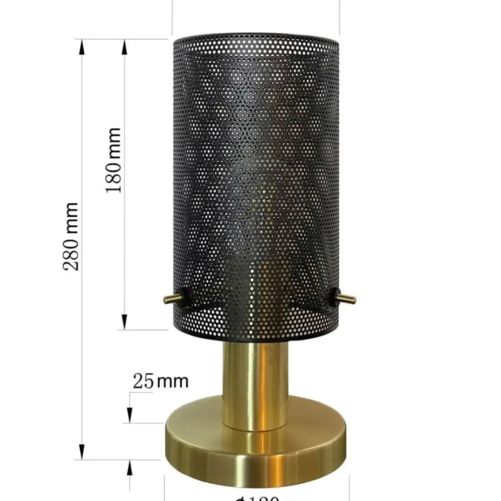 Sklep Kaja Minimalistyczna, metalowa lampka stołowa LP-945/1T BK TIRANA | Kaja* Nowoczesne Lampki Stołowe