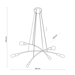 Sklep Kaja Minimalistyczna, złota lampa wisząca bez kloszy TK 5621 z serii HELIX złoty Flash Sale