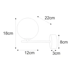 Sklep Kaja Minimalistyczny, klasyczny kinkiet ścienny K-5553 z serii ASPEN* Kinkiety Ze Szklanym Kloszem