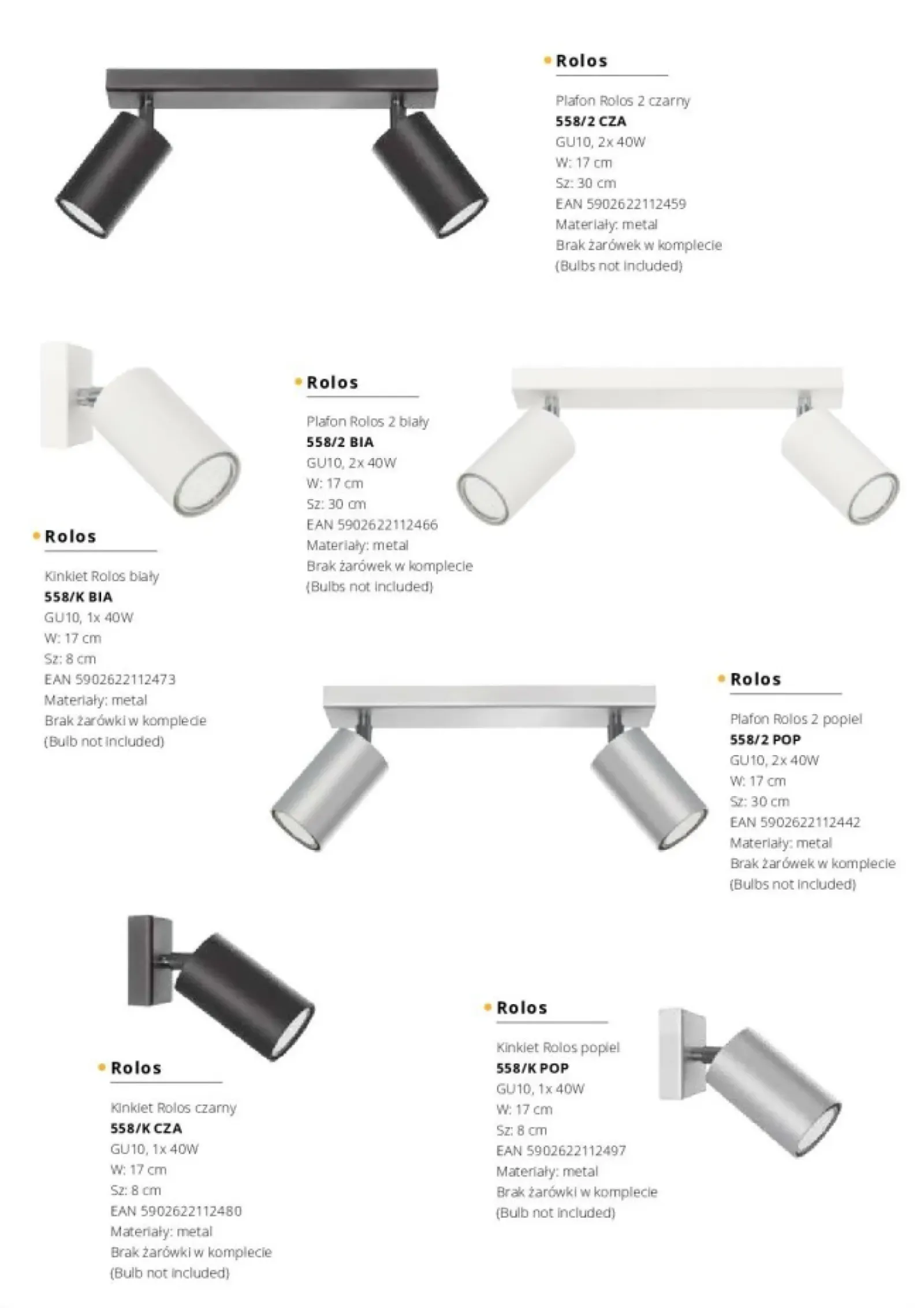 Sklep Kaja Minimalistyczny plafon z reflektorami 655/3A CZA ROLOS | Kaja Outlet