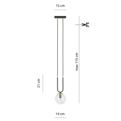 Sklep Kaja Minimalistyczny, pojedynczy zwis do sypialni 1114/1 GLAM | Kaja Best Sale