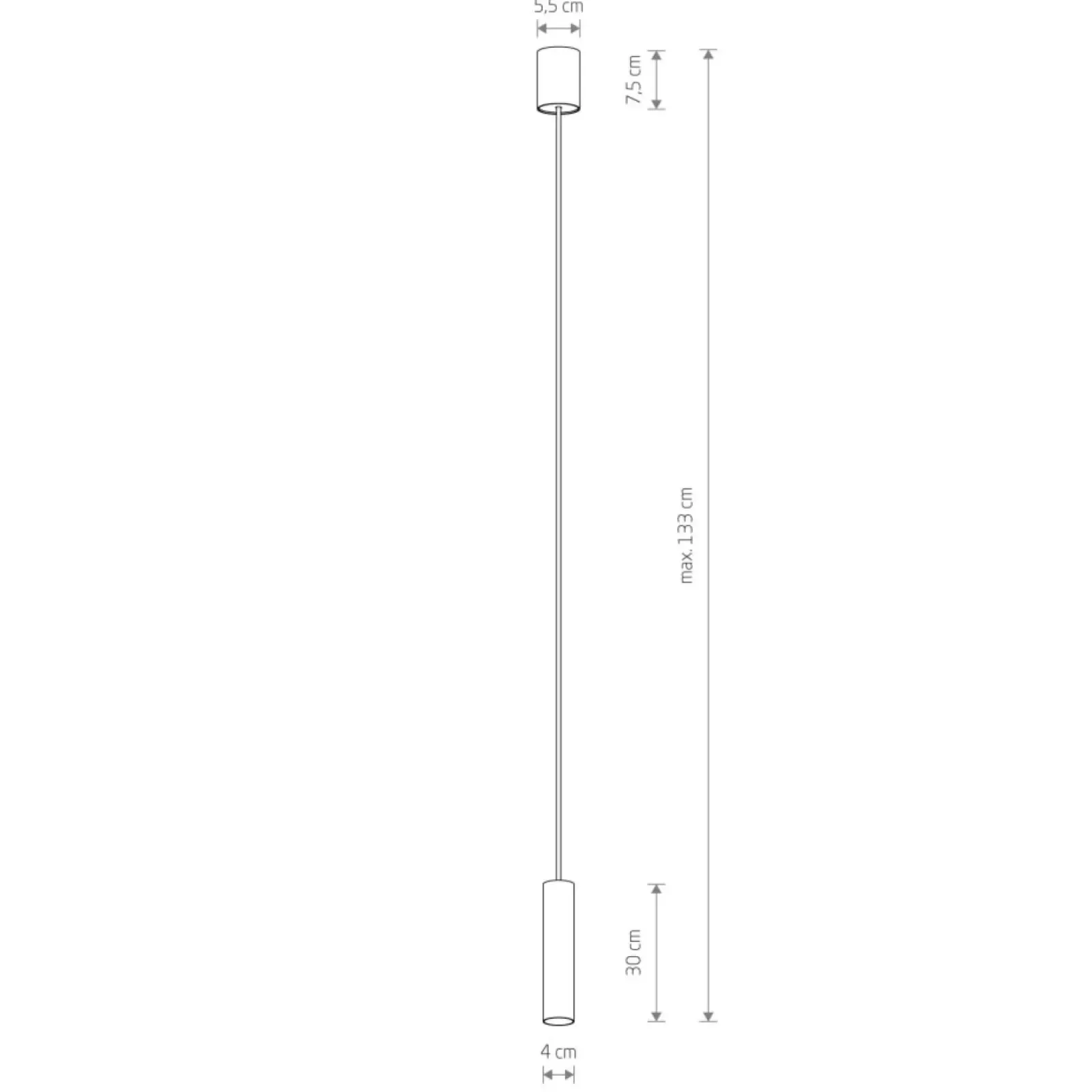 Sklep Kaja Minimalistyczny, regulowany zwis, tuba 30cm 10771 FOURTY | Kaja czarny Store
