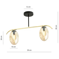 Sklep Kaja Miodowa lampa sufitowa z dwoma kloszami 1281/2 z serii FINES | Kaja Best