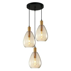 Sklep Kaja Miodowa lampa wisząca z kloszami PND-27812-3A-BRO-AMB z serii ZULO New