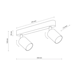 Sklep Kaja Miętowa lampa z ruchomymi światłami TK 10235 LIVIA MINT | Kaja Cheap