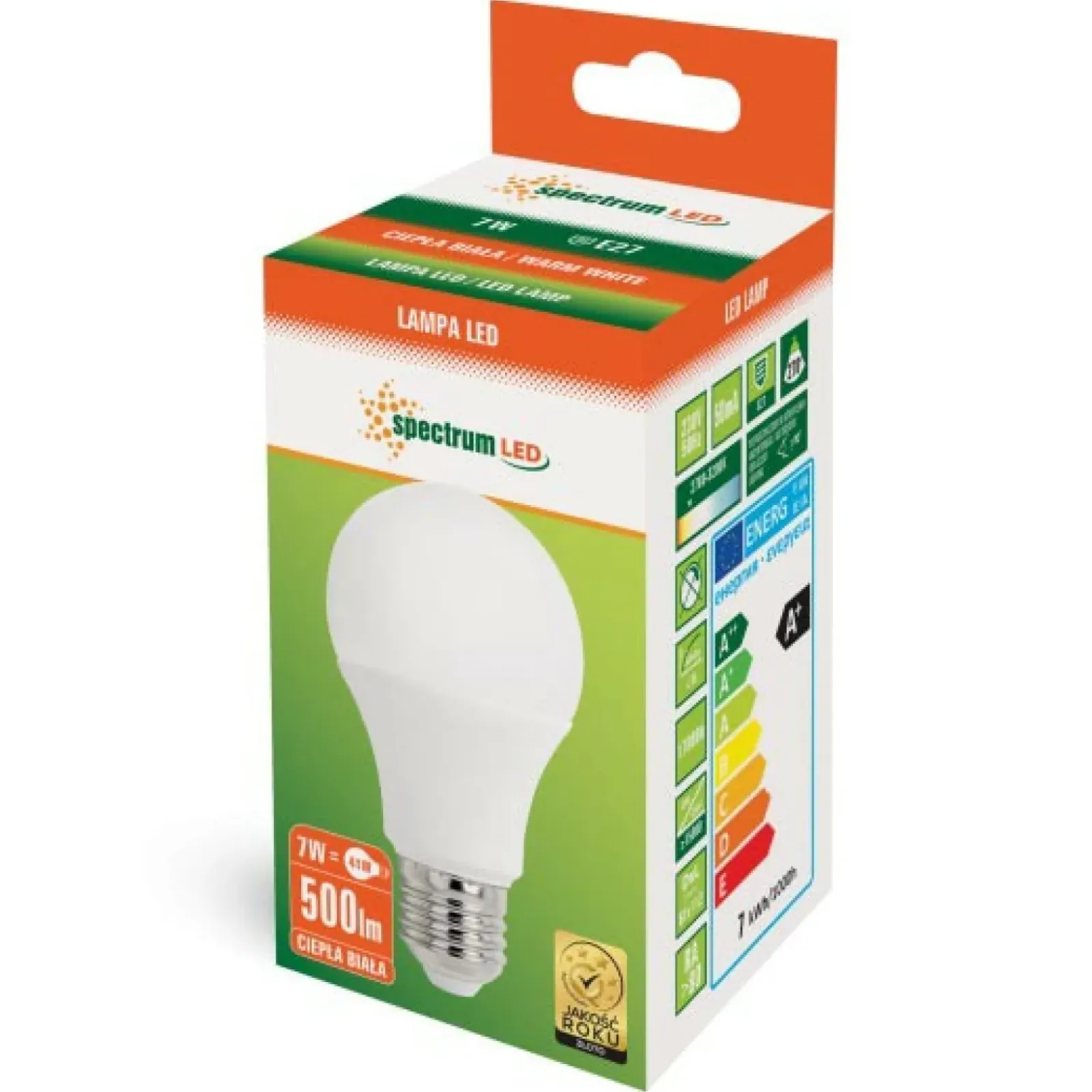 Sklep Kaja Mleczna żarówka LED ciepła E27 7W SpectrumLED 13900 | Kaja Oświetlenie* Żarówki Led E27