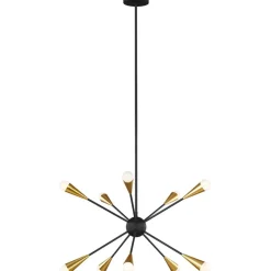 Sklep Kaja Modernistyczna, czarno-złota lampa sufitowa FE-JAX10-MB z serii JAX czarny New